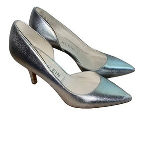 Anne Klein iFlex Silver Metallic Pumps Size 9.5